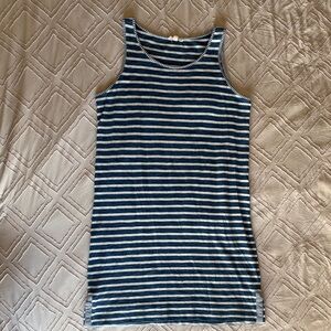 Blue and White Striped Dress